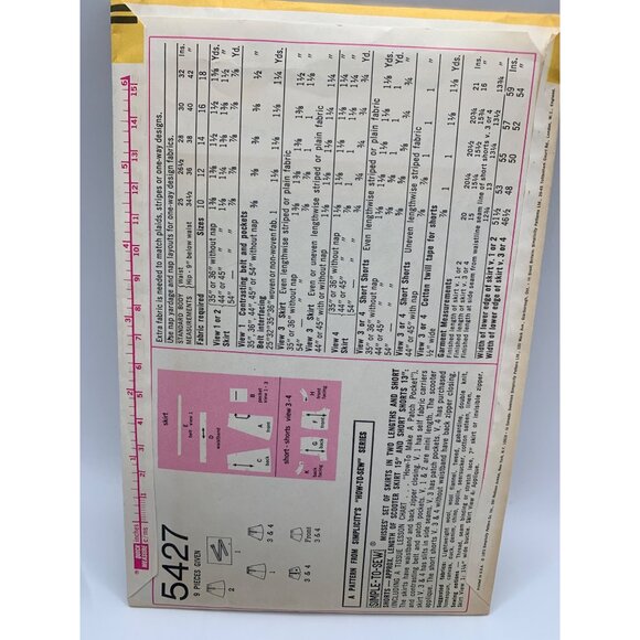 Simplicity Misses Skirts Sewing Pattern sz 10 5427 - uncut - Picture 2 of 2